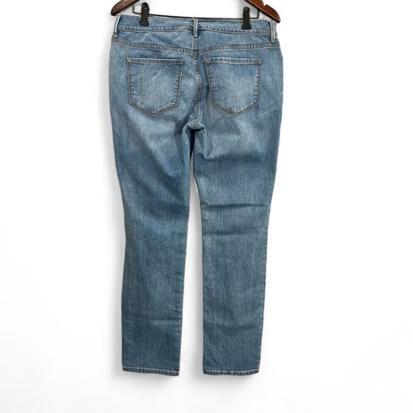 Old Navy Womens Jeans Size 6 Blue Denim Original Mid Rise Distressed Straight - Picture 2 of 14